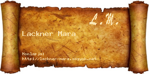 Lackner Mara névjegykártya